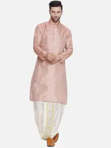 Sethukrishna Checked Regular Straight Kurta with Dhoti Pants