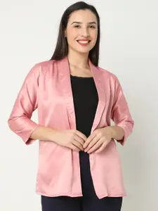 Smarty Pants Long Sleeves Silk Satin Open Front Shrug