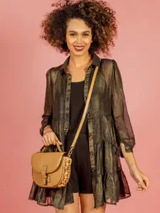 HIE Buckle Detail Half Moon Satchel