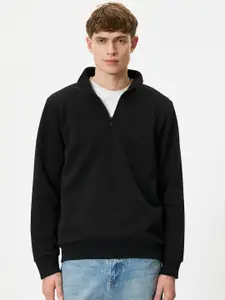 Koton Mock Collar Half Zipper Pullover Sweatshirt
