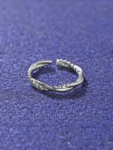 Clara 925 Sterling Silver Rhodium-Plated Minimal Finger Ring