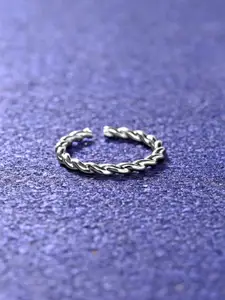 Clara 925 Sterling Silver Rhodium Plated Adjustable Finger Ring