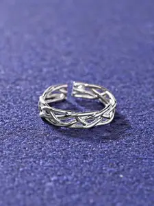 Clara 925 Sterling Silver Rhodium-Plated Adjustable Finger Ring
