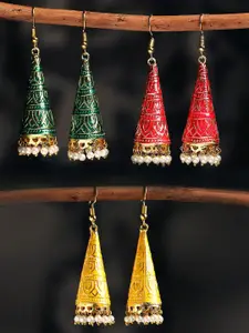 OOMPH Set of 3 Contemporary Drop Earrings