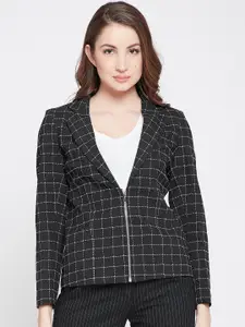 Marie Claire Checked Notched Lapel Collar Single Breasted Blazer
