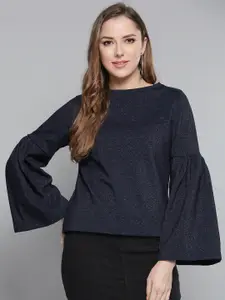 Marie Claire Self Designed Bell Sleeves Cotton Sweatshirt