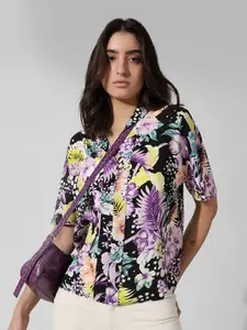 ONLY Floral Printed Spread Collar Casual Shirt