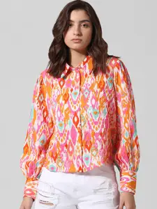 ONLY Abstract Printed Spread Collar Casual Shirt