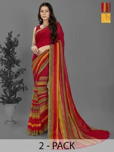 ANAND SAREES Ethnic Motifs Poly Georgette Half and Half Saree