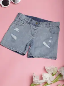 NEUDIS Girls Printed Denim Denim Shorts