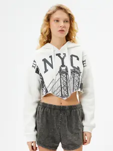 Koton Graphic Printed Hooded Pullover