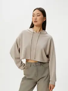 Koton Drop Shoulder Modal Crop Hooded Pullover