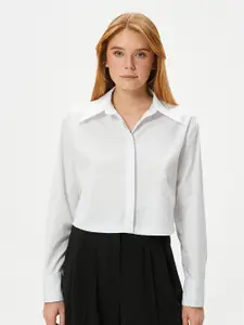 Koton Spread Collar Pure Cotton Casual Shirt