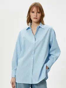 Koton Vertical Stripes Pure Cotton Casual Shirt