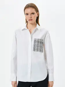 Koton Spread Collar Pure Cotton Casual Shirt