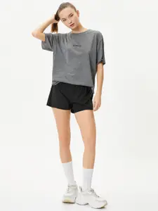 Koton Drop-Shoulder Sleeves Casual T-shirt