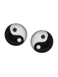 Abhooshan 925 Sterling Silver Ying Yang Studs