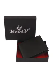 Keviv Men Textured Leather Rfid Two Fold Wallet