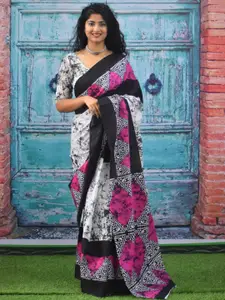 JALTHER Pure Cotton Block Print Saree