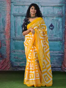 JALTHER Pure Cotton Block Print Saree