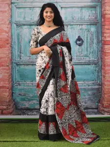 JALTHER Pure Cotton Block Print Saree