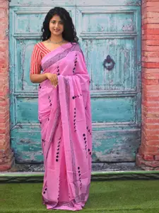 KIAARON Pure Cotton Block Print Saree