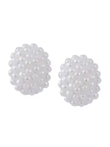 Abhooshan 92.5 Sterling Silver Pearls Contemporary Stud Earrings