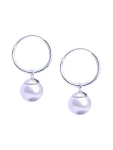 Abhooshan 92.5 Sterling Silver Contemporary Hoop Earrings