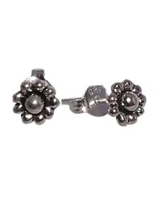 Abhooshan Girls 92.5 Sterling Silver Floral Stud Earrings