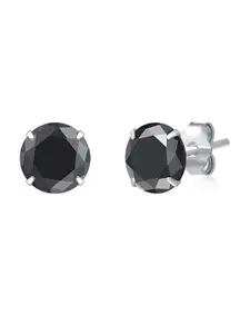 Abhooshan 925 Silver Black CZ Studs Earrings