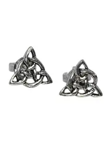 Abhooshan Girls 925 Sterling Silver Oxidised Contemporary Studs Earrings