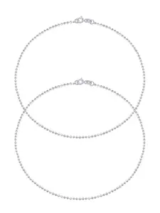 Abhooshan Set of 2 Silver Silver Anklet