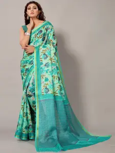 KALINI Floral Printed Zari Saree