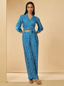 Global Desi Printed Top With Trousers