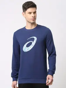 ASICS Big Spiral Logo Printed Pullover Sweatshirt