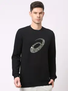 ASICS Big Spiral Logo Printed Pullover Sweatshirt