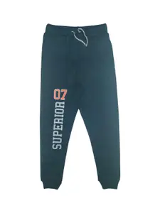 BAESD Boys Typography Printed Mid-Rise Pure Cotton Joggers