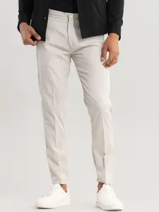 Snitch Men Smart Slim Fit Mid-Rise Trousers