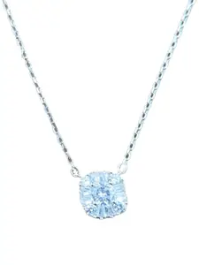 925 SILLER Rhodium-Plated Geometric Pendants with Chains