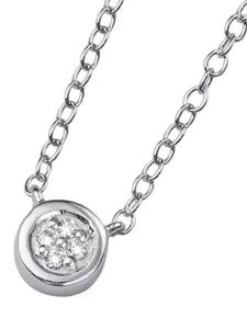 925 SILLER Rhodium-Plated Circular Pendants with Chains