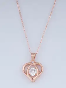 925 SILLER Rose Gold-Plated Square Pendants with Chains