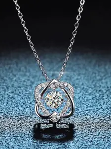 925 SILLER Rhodium-Plated Contemporary Pendants with Chains
