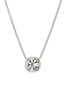 925 SILLER Rhodium-Plated Circular Pendants with Chains