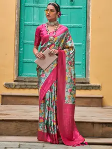 LeeliPeeri Designer Woven Design Floral Zari Silk Cotton Saree
