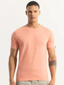 Snitch Pink Round Neck Cotton T-shirt