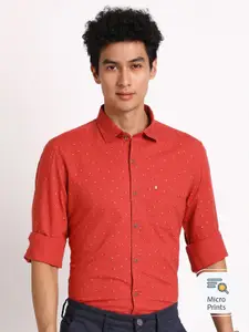Turtle Relaxed Slim Fit Printed Cotton Linen Casual Shirt