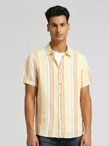Pepe Jeans Vertical Striped Pure Linen Casual Shirt