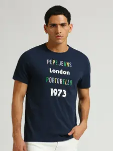 Pepe Jeans Typography Printed Pure Cotton Slim Fit T-shirt