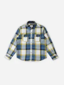 Pepe Jeans Boys Tartan Checked Pure Cotton Casual Shirt