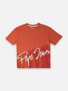 Pepe Jeans Boys Typography Printed Pure Cotton Oversized T-shirt